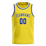Custom Light Yellow & Sky Blue Colors Design Sports Basketball Jersey