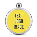Custom Light Yellow Blue Hip Flask