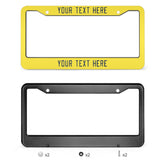 Custom Light Yellow Blue License Plate Frame