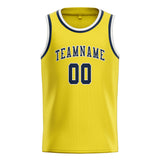 Custom Light Yellow & Blue Colors Design Sports Basketball Jersey