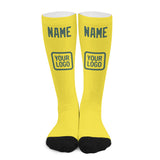 Custom Light Yellow Blue Green Knee-High Sock