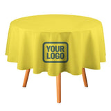 Custom Light Yellow Blue Green Round Table Cloth