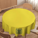 Custom Light Yellow Blue Green Round Table Cloth