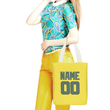 Custom Light Yellow Blue Green Canvas Tote Bag