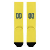 Custom Light Yellow Blue Green Knee-High Sock