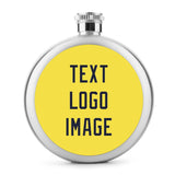 Custom Light Yellow Navy Hip Flask