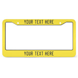 Custom Light Yellow Navy License Plate Frame