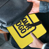 Custom Light Yellow Navy Laptop Bag