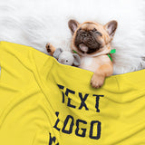 Custom Light Yellow Navy Pet Blanket
