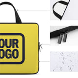 Custom Light Yellow Navy Laptop Bag
