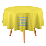Custom Light Yellow Light Blue Round Table Cloth