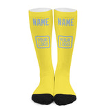 Custom Light Yellow Light Blue Knee-High Sock