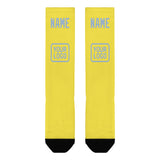 Custom Light Yellow Light Blue Knee-High Sock