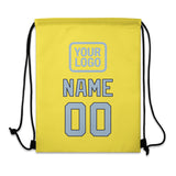 Custom Light Yellow Light Blue Drawstring Bag