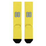 Custom Light Yellow Light Blue Knee-High Sock