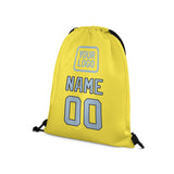 Custom Light Yellow Light Blue Drawstring Bag