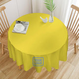 Custom Light Yellow Light Blue Round Table Cloth