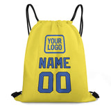 Custom Light Yellow Sky Blue Drawstring Bag