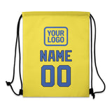 Custom Light Yellow Sky Blue Drawstring Bag