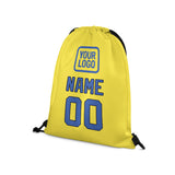Custom Light Yellow Sky Blue Drawstring Bag