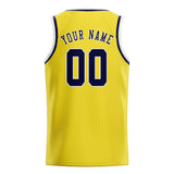 Custom Light Yellow & Navy Colors Design Sports Basketball Jersey