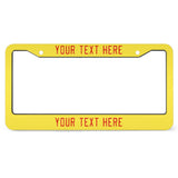 Custom Light Yellow Orange Red License Plate Frame