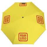 Custom Light Yellow Orange Red Automatic Umbrella