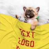 Custom Light Yellow Orange Red Pet Blanket