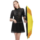 Custom Light Yellow Orange Red Automatic Umbrella