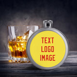 Custom Light Yellow Orange Red Hip Flask