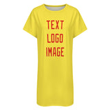 Custom Light Yellow Orange Red Nachthemd