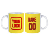 Custom Light Yellow Coral Red Mug