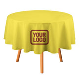 Custom Light Yellow Coral Red Round Table Cloth