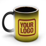 Custom Light Yellow Coral Red Magic Mug