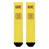 Custom Light Yellow Coral Red Knee-High Sock