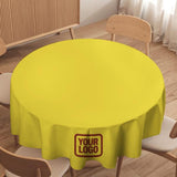 Custom Light Yellow Coral Red Round Table Cloth