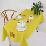Custom Light Yellow Orange Red Square Table Cloth