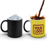 Custom Light Yellow Coral Red Magic Mug