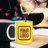 Custom Light Yellow Coral Red Mug