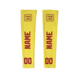 Custom Light Yellow Coral Red Arm Sleeve
