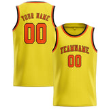Custom Light Yellow & Orange Red Colors Design Sports Basketball Jersey
