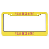 Custom Light Yellow Pink License Plate Frame
