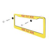 Custom Light Yellow Pink License Plate Frame