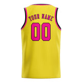 Custom Light Yellow & Pink Colors Design Sports Basketball Jersey