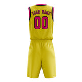 Custom Light Yellow Pink Basketball Set