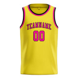 Custom Light Yellow & Pink Colors Design Sports Basketball Jersey