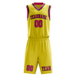 Custom Light Yellow Pink Basketball Set