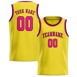 Custom Light Yellow & Pink Colors Design Sports Basketball Jersey