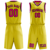 Custom Light Yellow Pink Basketball Set