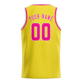 Custom Light Yellow & Pink Colors Design Sports Basketball Jersey